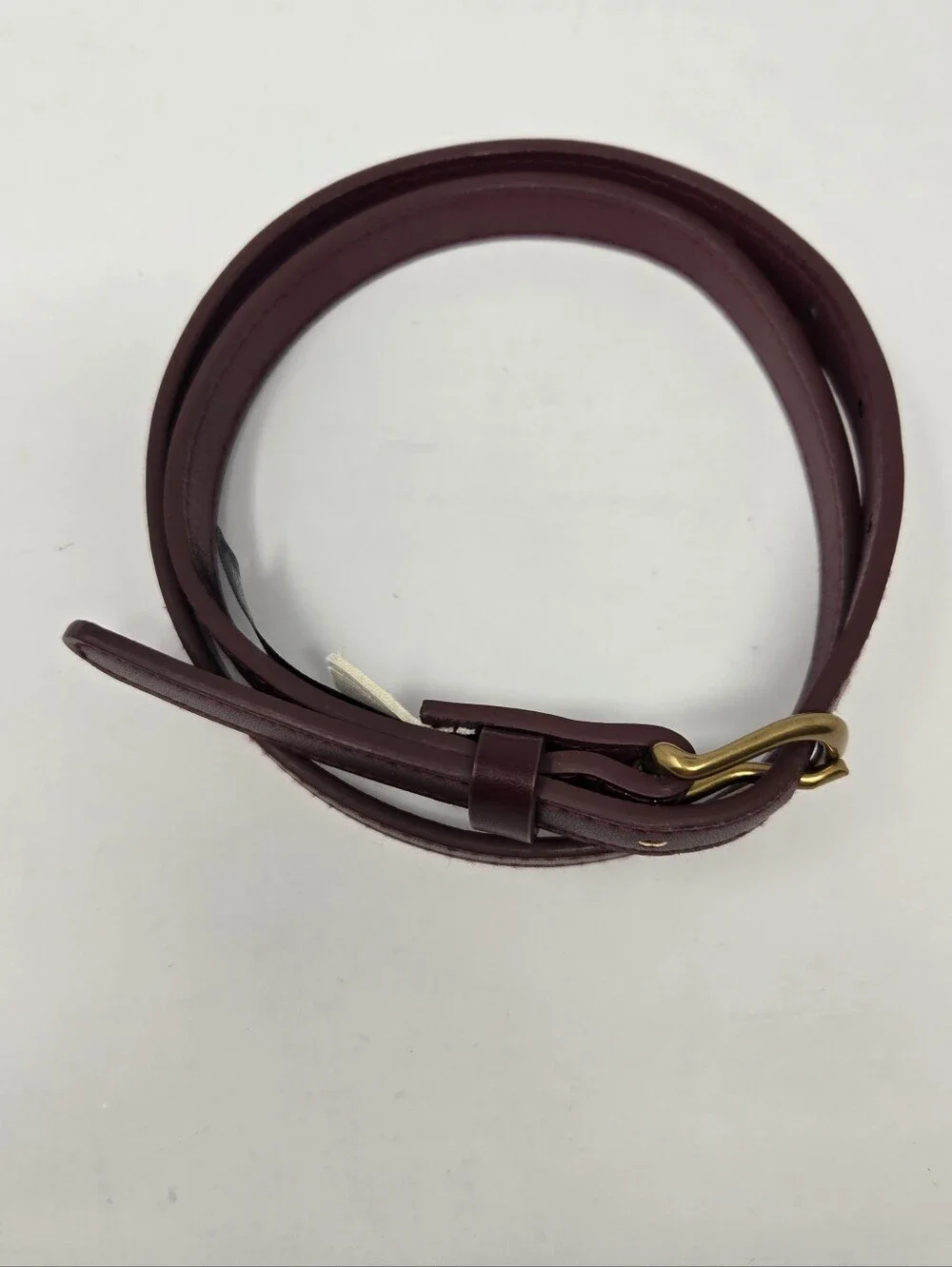 JOHN GALT MAROON OXBLOOD FAUX LEATHER SKINNY BELT UNISEX OS DARK ACADEMIA SCHOOL